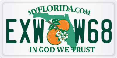 FL license plate EXWW68