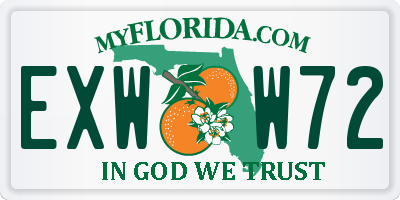 FL license plate EXWW72
