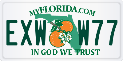 FL license plate EXWW77