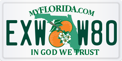 FL license plate EXWW80