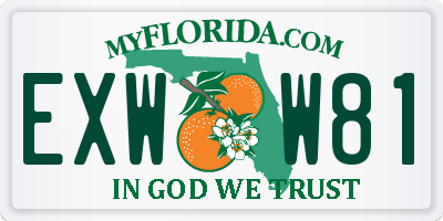 FL license plate EXWW81