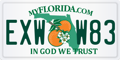 FL license plate EXWW83