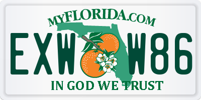 FL license plate EXWW86