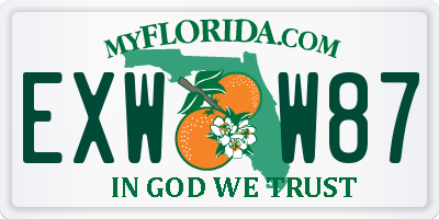 FL license plate EXWW87