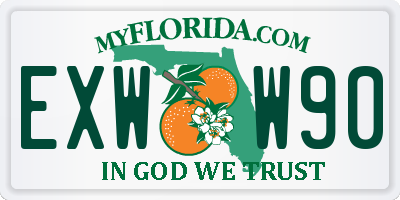 FL license plate EXWW90