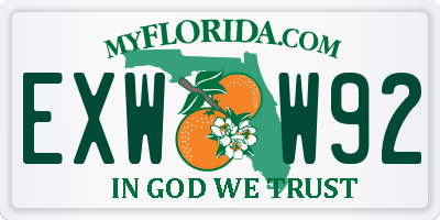 FL license plate EXWW92