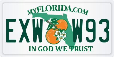 FL license plate EXWW93