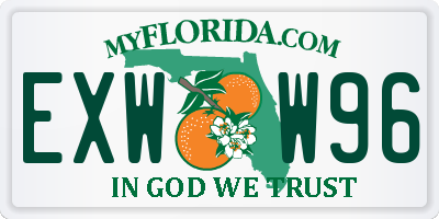 FL license plate EXWW96