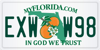 FL license plate EXWW98