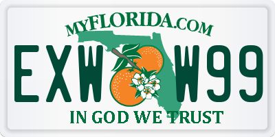 FL license plate EXWW99
