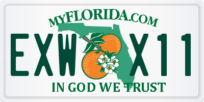 FL license plate EXWX11