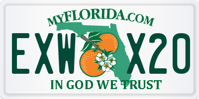 FL license plate EXWX20