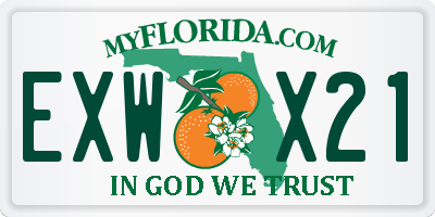 FL license plate EXWX21