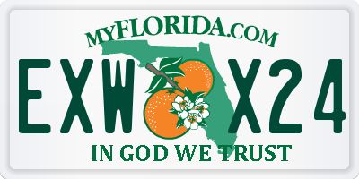 FL license plate EXWX24
