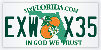 FL license plate EXWX35