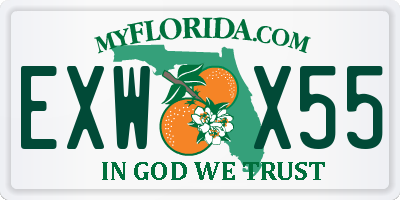 FL license plate EXWX55