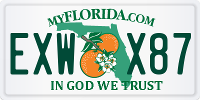 FL license plate EXWX87