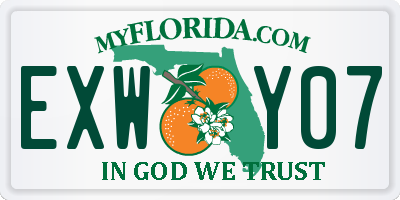 FL license plate EXWY07