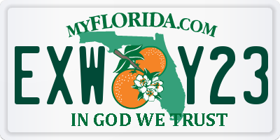 FL license plate EXWY23