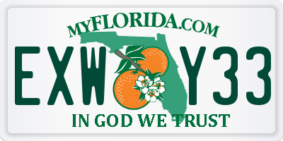 FL license plate EXWY33