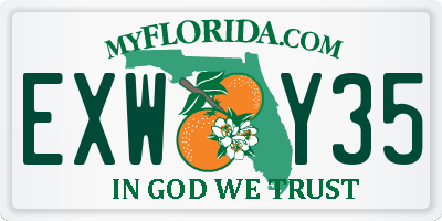 FL license plate EXWY35