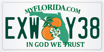 FL license plate EXWY38