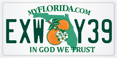 FL license plate EXWY39