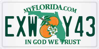 FL license plate EXWY43