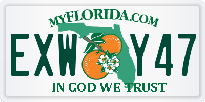 FL license plate EXWY47