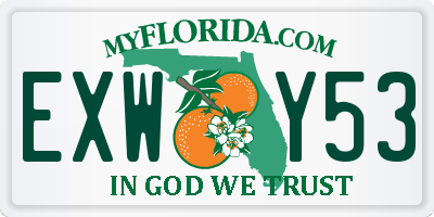 FL license plate EXWY53