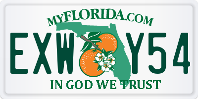 FL license plate EXWY54
