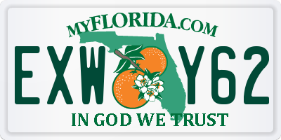 FL license plate EXWY62