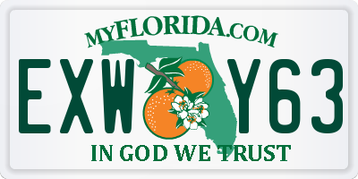 FL license plate EXWY63