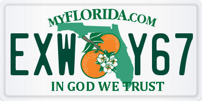 FL license plate EXWY67