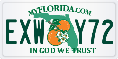 FL license plate EXWY72