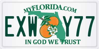 FL license plate EXWY77