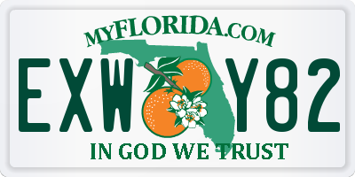 FL license plate EXWY82