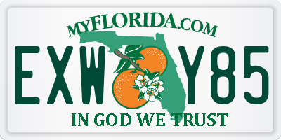 FL license plate EXWY85