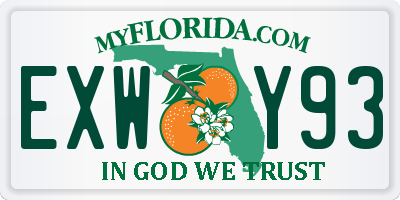FL license plate EXWY93