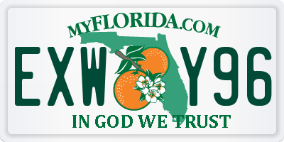 FL license plate EXWY96