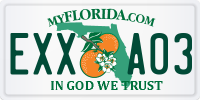 FL license plate EXXA03