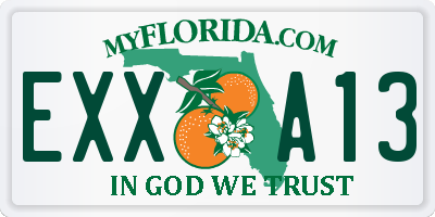 FL license plate EXXA13