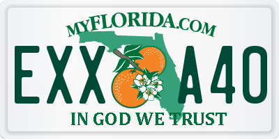 FL license plate EXXA40