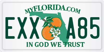 FL license plate EXXA85
