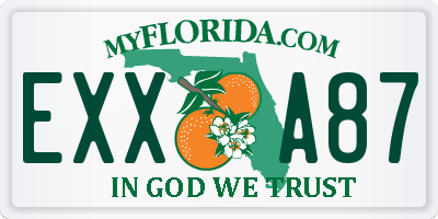 FL license plate EXXA87