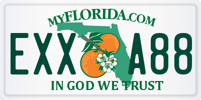 FL license plate EXXA88