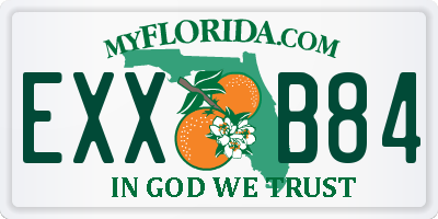 FL license plate EXXB84