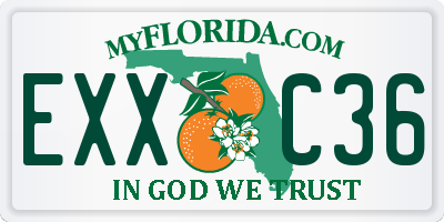 FL license plate EXXC36