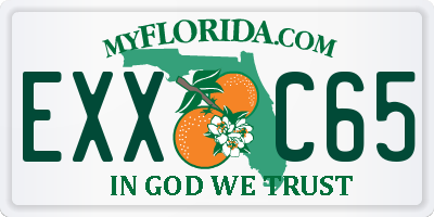 FL license plate EXXC65