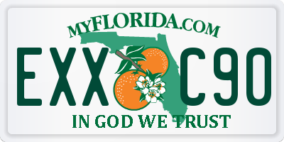 FL license plate EXXC90